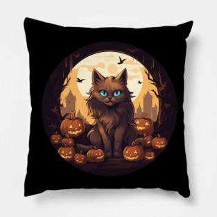 Somali Cat Halloween, Cat Lover Pillow