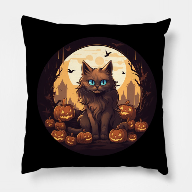 Somali Cat Halloween, Cat Lover Pillow by logiamerch