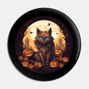 Somali Cat Halloween, Cat Lover Pin