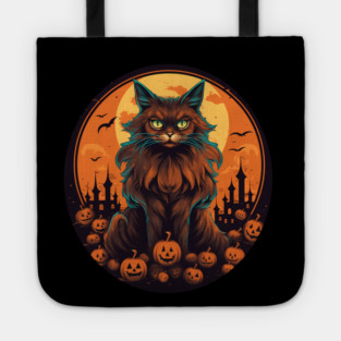 Somali Cat Halloween, Cat Lover Tote