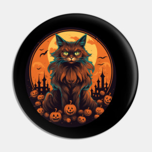 Somali Cat Halloween, Cat Lover Pin