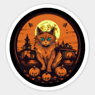 Somali Cat Halloween, Cat Lover Sticker