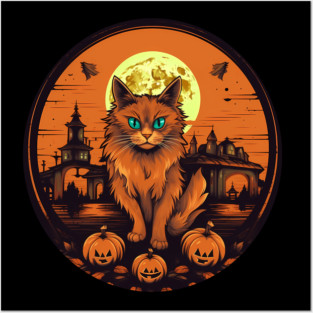 Somali Cat Halloween, Cat Lover Posters and Art