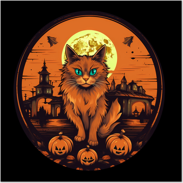 Somali Cat Halloween, Cat Lover Wall Art by logiamerch