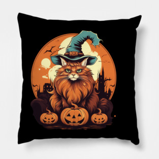 Somali Cat Halloween, Cat Lover Pillow