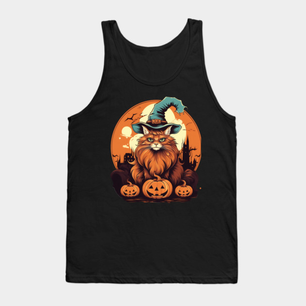 Somali Cat Halloween, Cat Lover Tank Top by logiamerch
