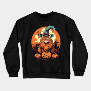 Somali Cat Halloween, Cat Lover Crewneck Sweatshirt