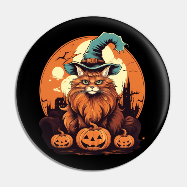 Somali Cat Halloween, Cat Lover Pin by logiamerch