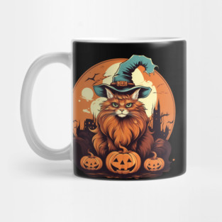 Somali Cat Halloween, Cat Lover Mug