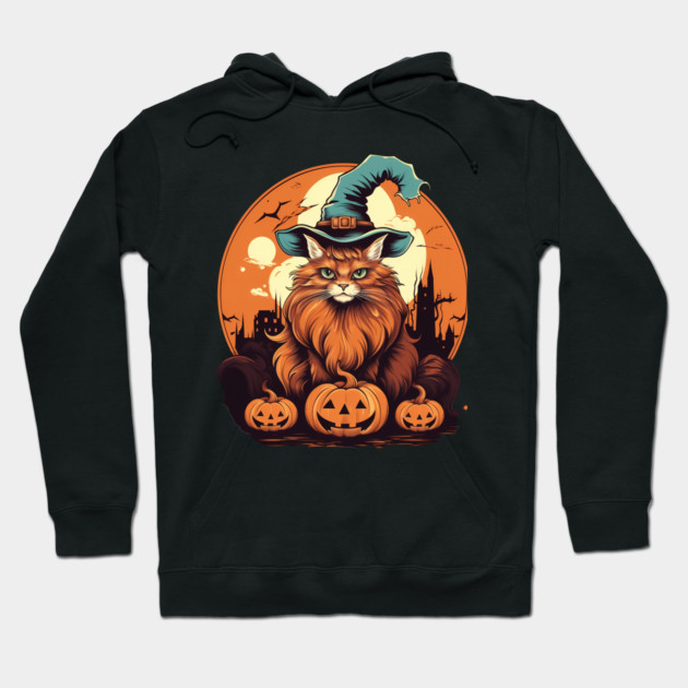 Somali Cat Halloween, Cat Lover Hoodie by logiamerch