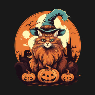 Somali Cat Halloween, Cat Lover T-Shirt