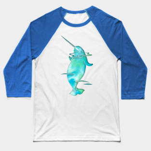 Aqua Sea Narwhal Baseball T-Shirt