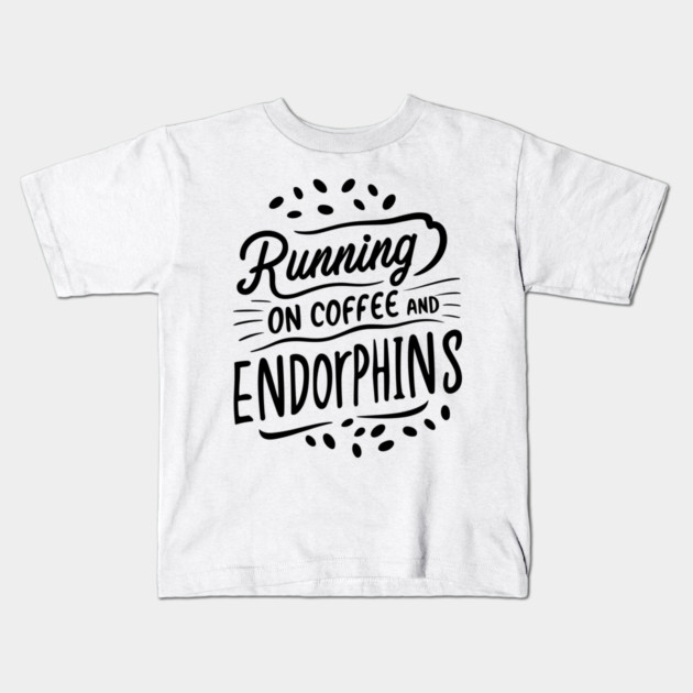 Running on Coffee and Endorphins Kids T-Shirt by Frank Ring