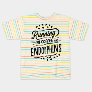 Running on Coffee and Endorphins Kids T-Shirt