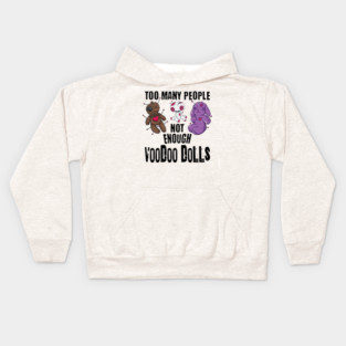Too Many People funny voodoo doll design Kids Hoodie