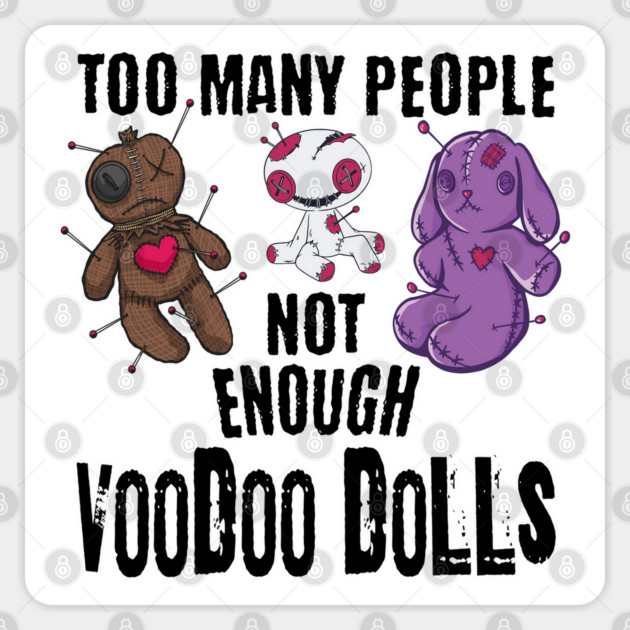 Too Many People funny voodoo doll design Sticker by Luxinda