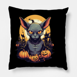 Sphynx Cat Halloween, Cat Lover Pillow