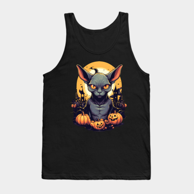 Sphynx Cat Halloween, Cat Lover Tank Top by logiamerch