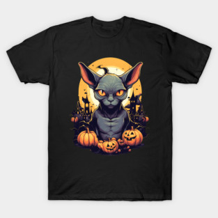 Sphynx Cat Halloween, Cat Lover T-Shirt