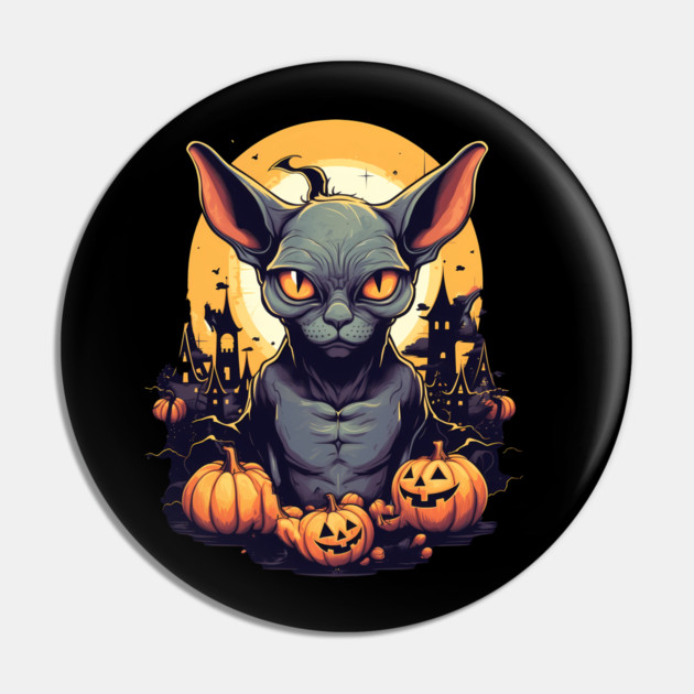 Sphynx Cat Halloween, Cat Lover Pin by logiamerch