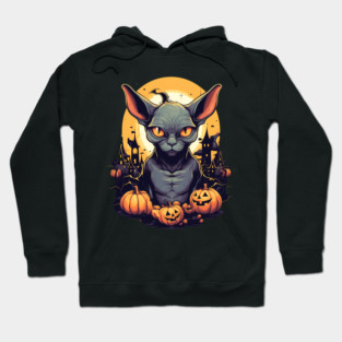 Sphynx Cat Halloween, Cat Lover Hoodie