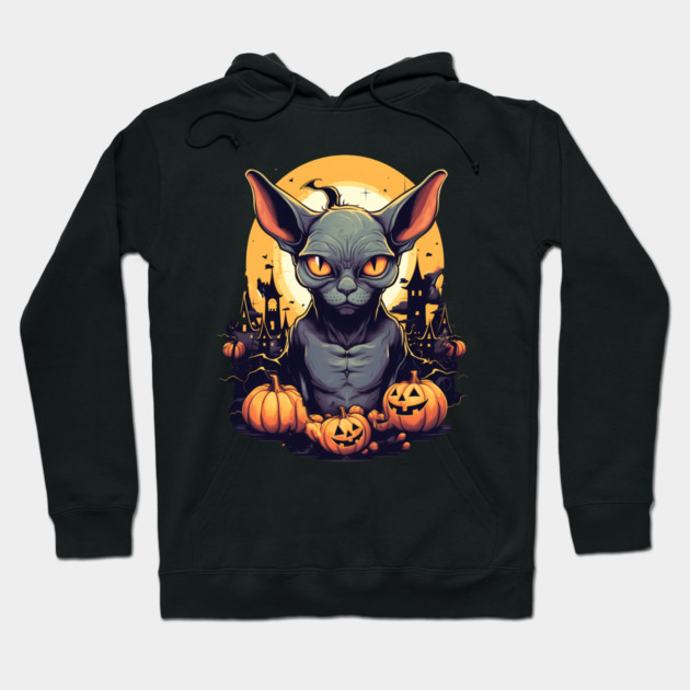 Sphynx Cat Halloween, Cat Lover Hoodie by logiamerch