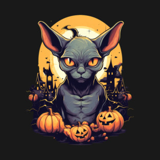 Sphynx Cat Halloween, Cat Lover T-Shirt