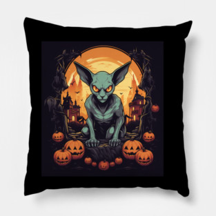 Sphynx Cat Halloween, Cat Lover Pillow