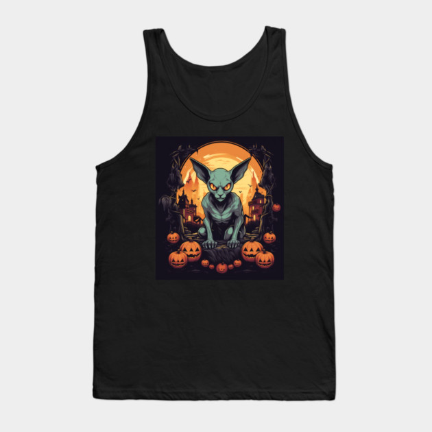 Sphynx Cat Halloween, Cat Lover Tank Top by logiamerch