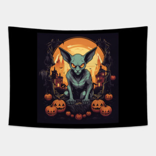 Sphynx Cat Halloween, Cat Lover Tapestry