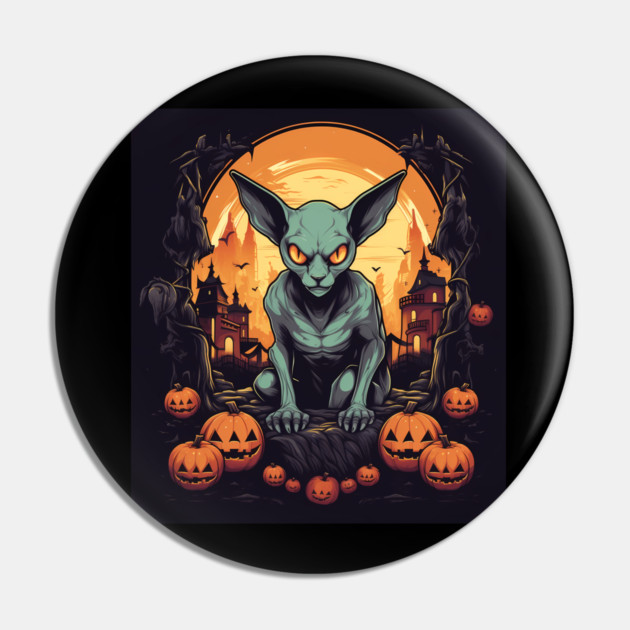 Sphynx Cat Halloween, Cat Lover Pin by logiamerch
