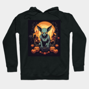Sphynx Cat Halloween, Cat Lover Hoodie