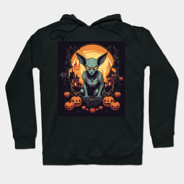 Sphynx Cat Halloween, Cat Lover Hoodie by logiamerch
