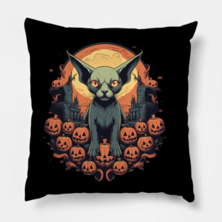 Sphynx Cat Halloween, Cat Lover Pillow