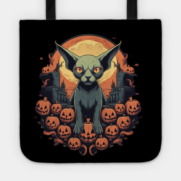 Sphynx Cat Halloween, Cat Lover Tote by logiamerch
