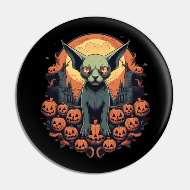 Sphynx Cat Halloween, Cat Lover Pin by logiamerch
