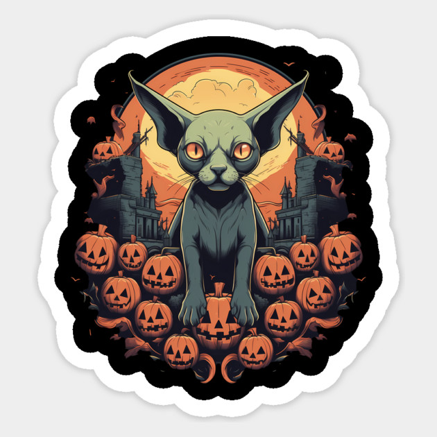 Sphynx Cat Halloween, Cat Lover Sticker by logiamerch