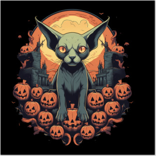 Sphynx Cat Halloween, Cat Lover Posters and Art