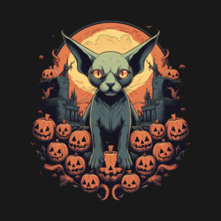 Sphynx Cat Halloween, Cat Lover T-Shirt