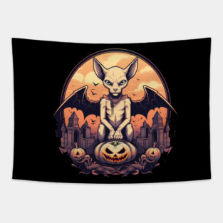 Sphynx Cat Halloween, Cat Lover Tapestry