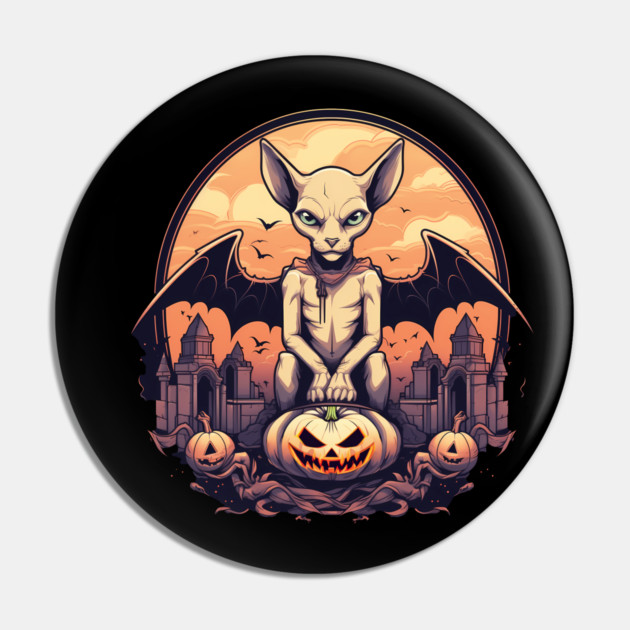 Sphynx Cat Halloween, Cat Lover Pin by logiamerch