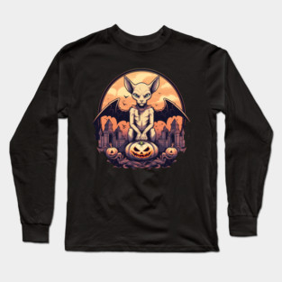 Sphynx Cat Halloween, Cat Lover Long Sleeve T-Shirt