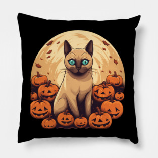 Tonkinese Cat Halloween, Cat Lover Pillow