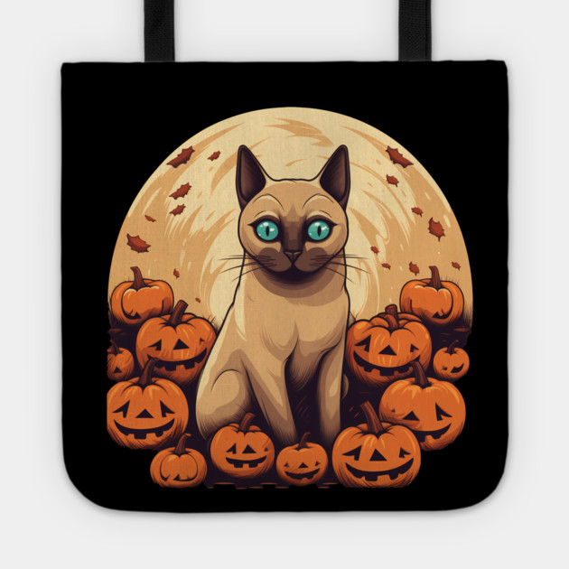 Tonkinese Cat Halloween, Cat Lover Tote by logiamerch