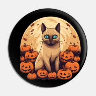Tonkinese Cat Halloween, Cat Lover Pin