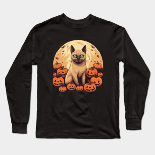 Tonkinese Cat Halloween, Cat Lover Long Sleeve T-Shirt