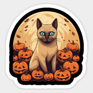 Tonkinese Cat Halloween, Cat Lover Sticker