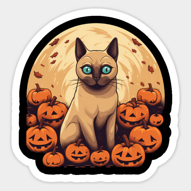 Tonkinese Cat Halloween, Cat Lover Sticker by logiamerch