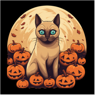 Tonkinese Cat Halloween, Cat Lover Posters and Art
