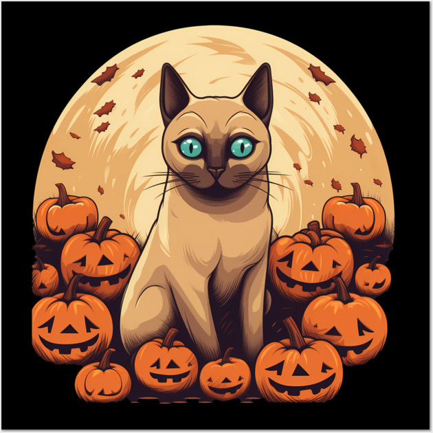 Tonkinese Cat Halloween, Cat Lover Wall Art by logiamerch